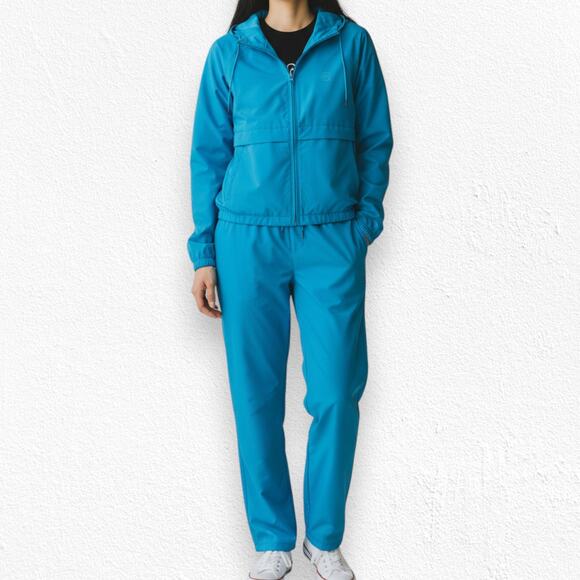 80s Vintage Eddie Bauer Blue Ripstop Windbreaker Jacket Straight Pant Size Large - Picture 4 of 15